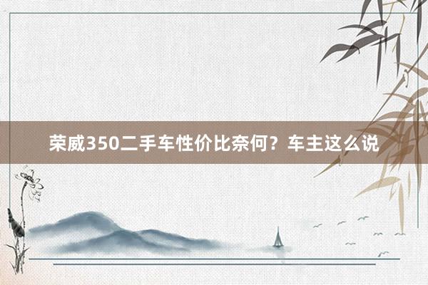 荣威350二手车性价比奈何?车主这么说