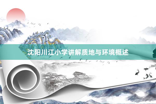 沈阳川江小学讲解质地与环境概述