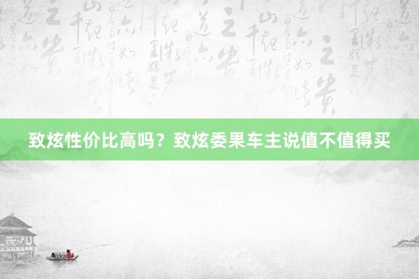 致炫性价比高吗?致炫委果车主说值不值得买